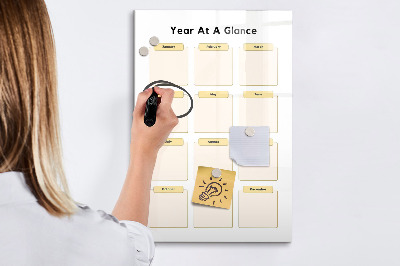 Magnetic marker board Watercolor Leaves