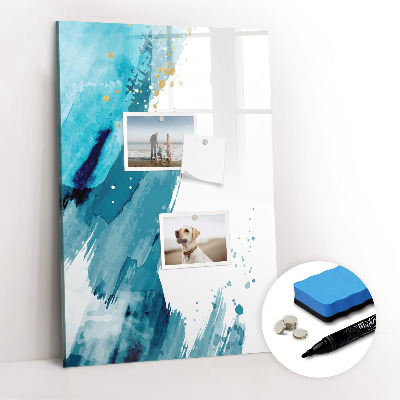 Glass dry erase board magnetic Marble Abstraction