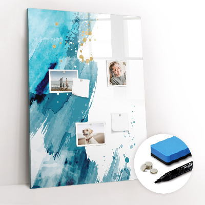 Glass dry erase board magnetic Marble Abstraction