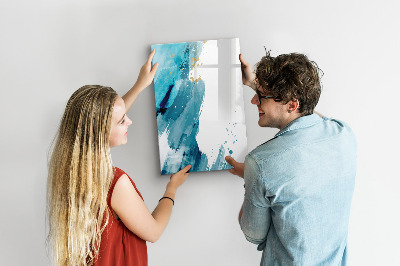 Glass dry erase board magnetic Marble Abstraction