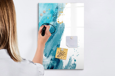 Glass dry erase board magnetic Marble Abstraction