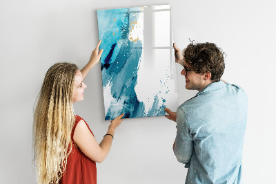Glass dry erase board magnetic Marble Abstraction