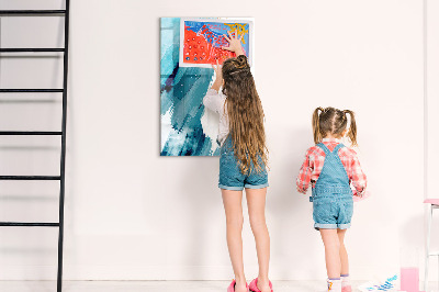 Glass dry erase board magnetic Marble Abstraction