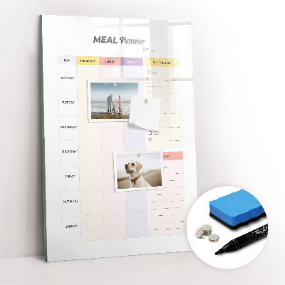 Glass dry erase board magnetic Meal Planner