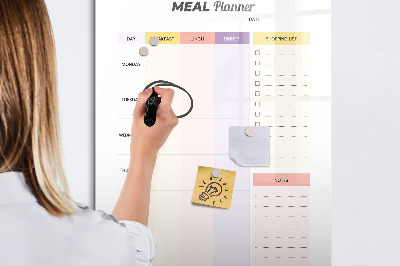 Glass dry erase board magnetic Meal Planner