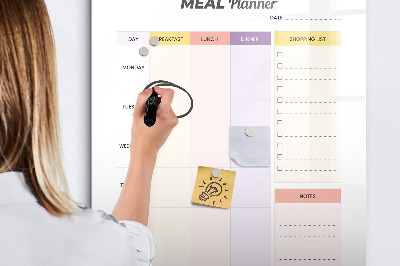 Glass dry erase board magnetic Meal Planner