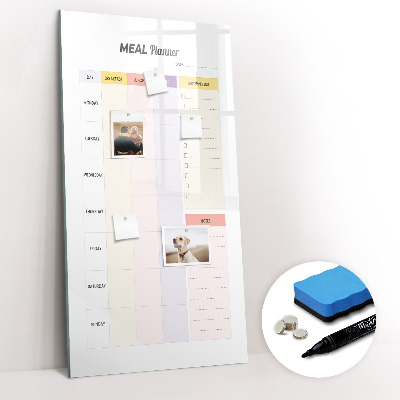 Glass dry erase board magnetic Meal Planner