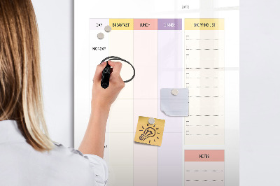 Magnetic board for drawing Meal Planner