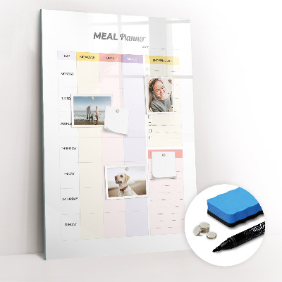 Glass dry erase board magnetic Meal Planner