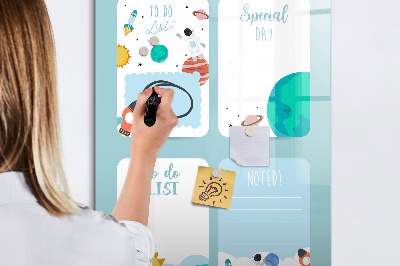 Glass dry erase board magnetic Weekly Planner