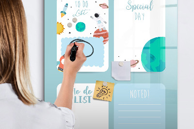 Glass dry erase board magnetic Weekly Planner