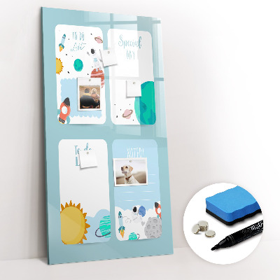 Glass dry erase board magnetic Weekly Planner