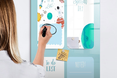 Glass dry erase board magnetic Weekly Planner
