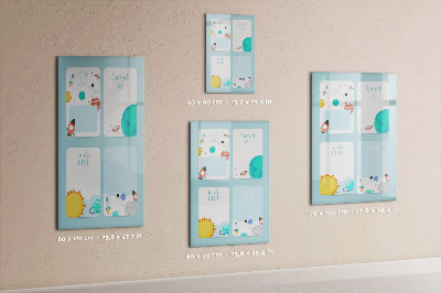 Glass dry erase board magnetic Weekly Planner