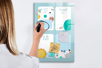 Glass dry erase board magnetic Weekly Planner