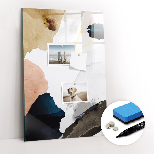 Glass dry erase board magnetic Summer Flower