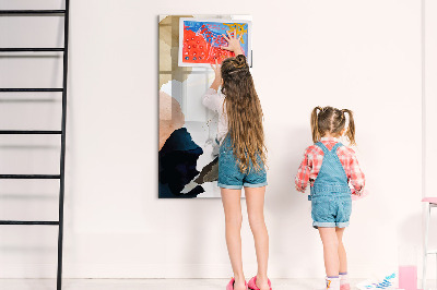 Glass dry erase board magnetic Summer Flower