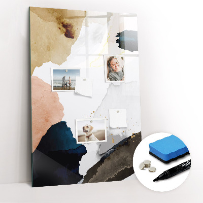 Glass dry erase board magnetic Summer Flower
