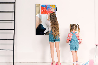 Glass dry erase board magnetic Summer Flower