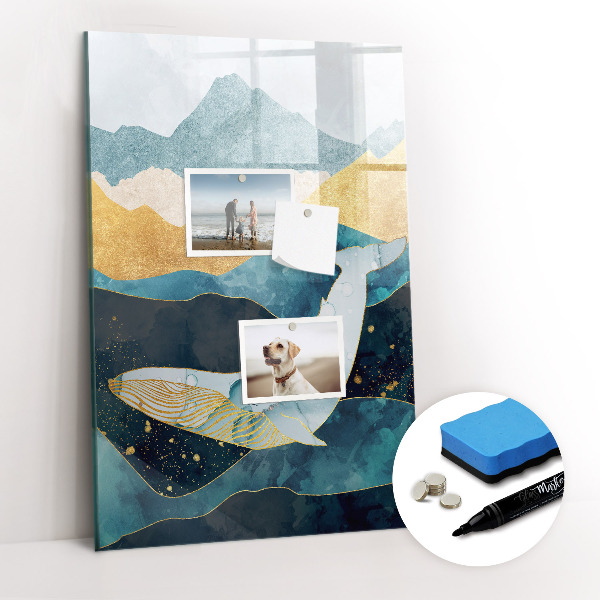 Glass dry erase board magnetic Watercolor Plants