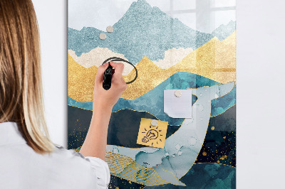 Glass dry erase board magnetic Watercolor Plants