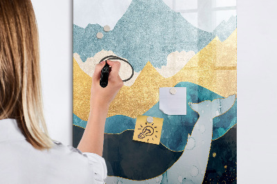 Glass dry erase board magnetic Watercolor Plants