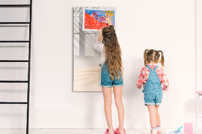 Magnetic drawing board Vegetables on Wood