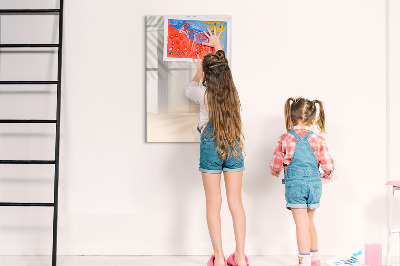 Magnetic drawing board Vegetables on Wood