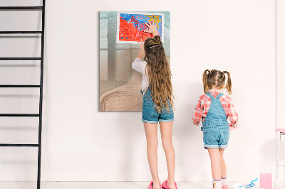 Glass dry erase board magnetic Colorful Marble