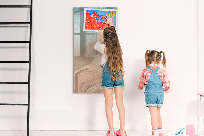 Glass dry erase board magnetic Colorful Marble