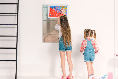 Glass dry erase board magnetic Colorful Marble