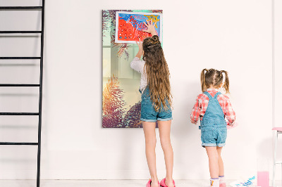 Glass dry erase board magnetic Peony Flowers