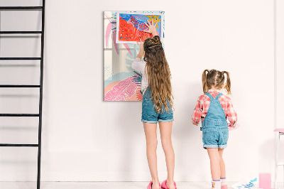 Magnetic board with marker Dark Marble