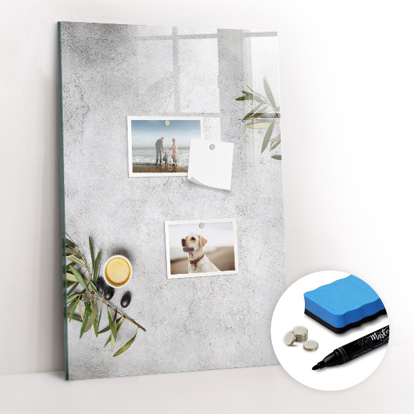 Glass dry erase board magnetic Pastel Leaves