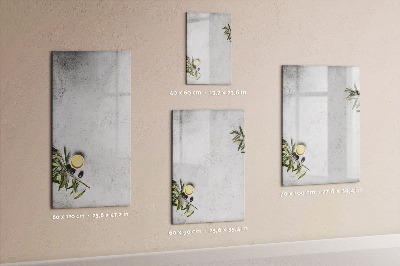 Glass dry erase board magnetic Pastel Leaves