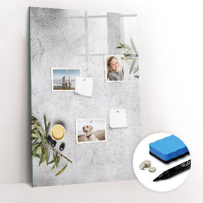 Glass dry erase board magnetic Pastel Leaves