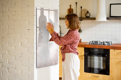 Glass dry erase board magnetic Natural Wood