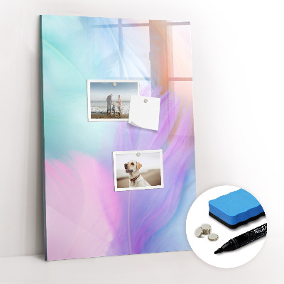 Glass dry erase board magnetic Blue Wood