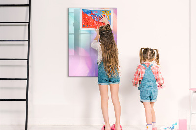 Glass dry erase board magnetic Blue Wood