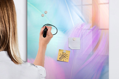 Glass dry erase board magnetic Blue Wood