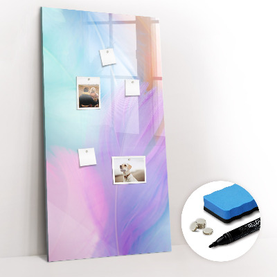 Glass dry erase board magnetic Blue Wood
