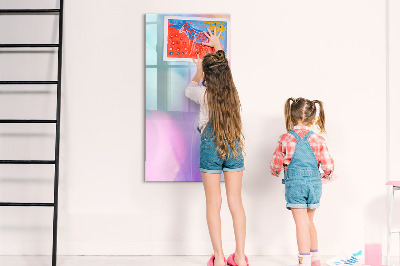 Glass dry erase board magnetic Blue Wood