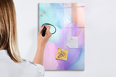 Glass dry erase board magnetic Blue Wood