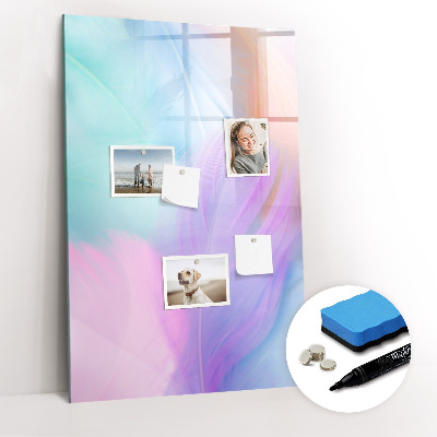 Glass dry erase board magnetic Blue Wood