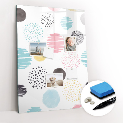 Glass dry erase board magnetic Marble
