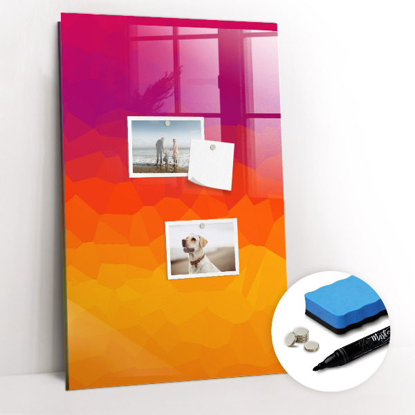 Glass dry erase board magnetic Gray Waves Abstract