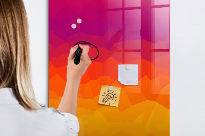 Glass dry erase board magnetic Gray Waves Abstract