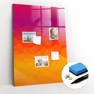 Glass dry erase board magnetic Gray Waves Abstract