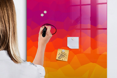 Glass dry erase board magnetic Gray Waves Abstract