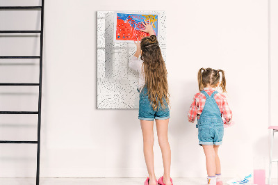Glass dry erase board magnetic Flowers